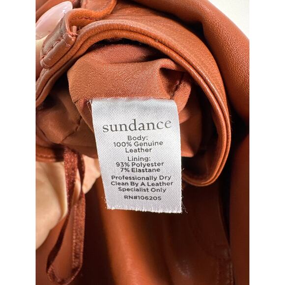 Sundance NWT Women’s Terracotta Gemma Genuine Leather Skirt size 8 - Picture 6 of 6
